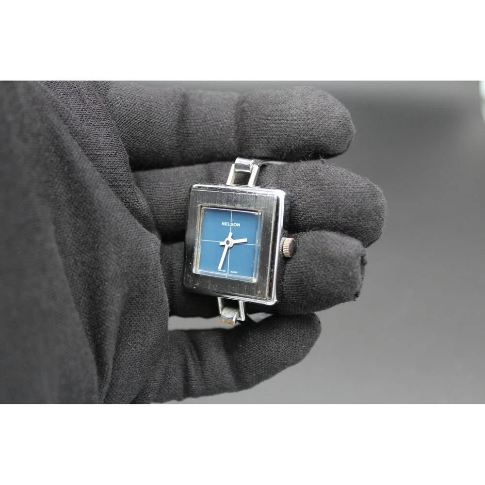 Vintage Nelson Swiss EB8800 Manual Wind Blue Dial 30mm Serviced